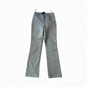 Ralph Ralph Lauren Vintage Metallic Bronze Leather High Rise Flare Pants 4 Y2K